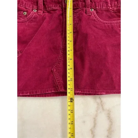 American Eagle Outfitters Women's 100 % Cotton Magenta Pink Corduroy Distressed - Picture 11 of 12